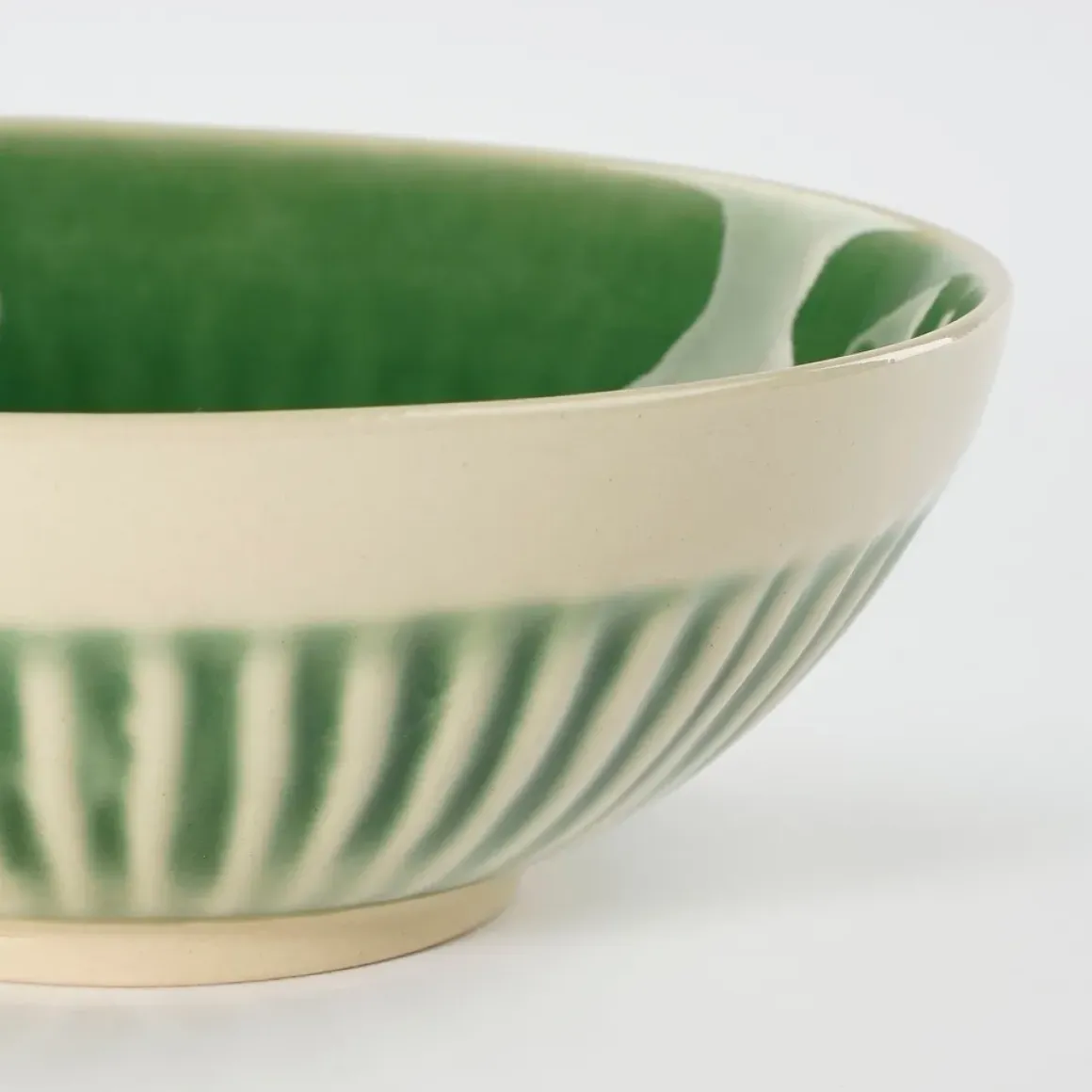 Keramik Schüssel Elice, Schüssel mit Relief, grün-beige, Ø16cm, Mica Decorations