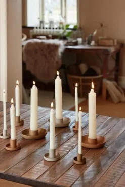 Kerzenhalter für 3,8cm Stabkerzen, Kerzenschale cognac, Ø13cm, Ib Laursen