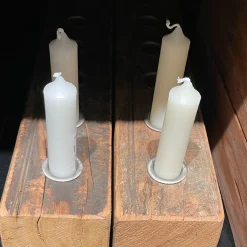 Kerzenhalter Holz Antik, Holzbalken, Holzleiste für 9 Stabkerzen, 58cm