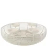 Kerzenhalter Schale, Draht-Advents-Kerzenschale, creme, Ø36cm