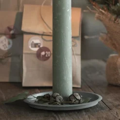 Kerzenhalter Simplycity, Zink Kerzenhalter, Teelichthalter grau used look, Ø15cm, Ib Laursen