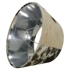 Kuhfell Lampenschirm, braun-weiß, konische Form, 40cm, Mars & More