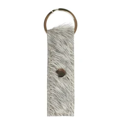 Kuhfell Schlüsselanhänger Mann, grau, 9cm, Mars & More