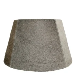 Kuhfell Lampenschirm, grau, konische Form, 40cm, Mars & More