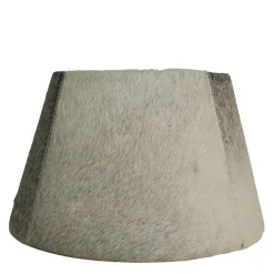 Kuhfell Lampenschirm, grau, konische Form, 40cm, Mars & More
