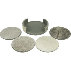 Kuhfell Untersetzer rund grau, Ø10cm, 4St/Pack, Mars & More