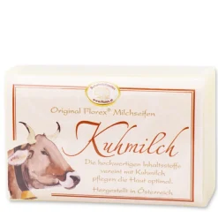 Kuhmilchseife eckig, klassisch mit Kuh Motiv, 100g, Florex