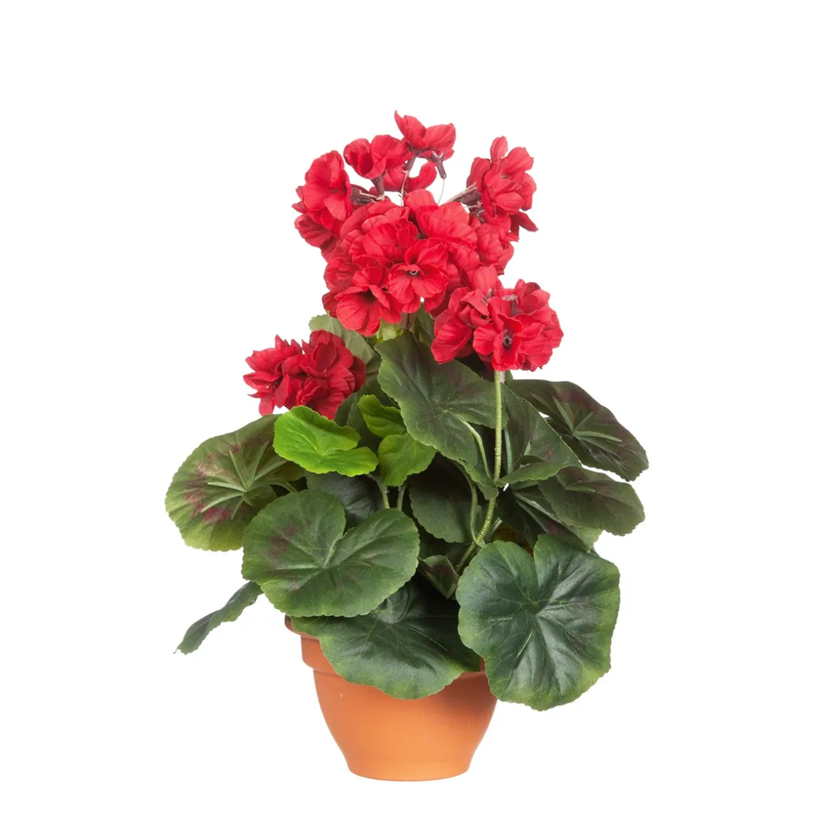 Kunstblume Geranie im Topf, rot, 32cm