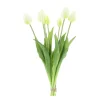 Kunstblumen wie echt: Tulpen creme, langer Tulpenstrauß Sally, 7St. gebündelt, 47cm