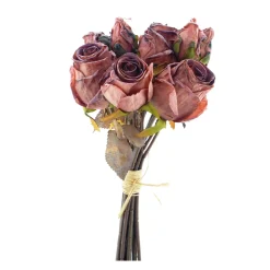 Kunstpflanze Rosen, Rosenstrauß rosa, 12St/Bund, 28cm, Nova Nature