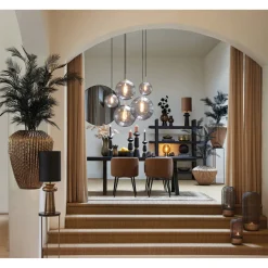 Lampenschirm Lubis schwarz, Lampenschirm Zylinder 30x30x42cm, Light & Living