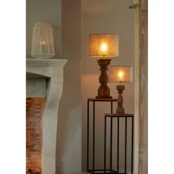 Lampenschirm Caden beige, Lampenschirm Zylinder 40x40x30cm, Light & Living