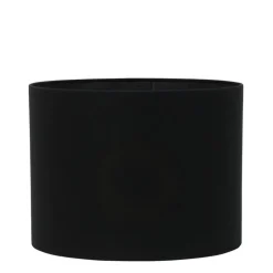 Lampenschirm Livigno schwarz, Lampenschirm Leinenoptik, Zylinder 40x40x30cm, Light & Living