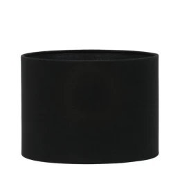 Lampenschirm Livigno schwarz, Lampenschirm Leinenoptik, Zylinder 35x35x25cm, Light & Living