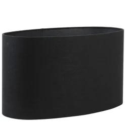 Lampenschirm Livigno schwarz, ovaler Lampenschirm Leinenoptik, Oval 58x24x32cm, Light & Living