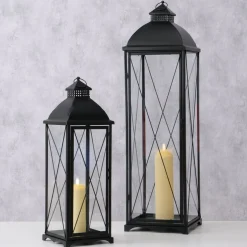 Laterne Florida, Metallaterne mit Metalldach, 23x72cm, Boltze Home Collections