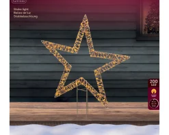 LED Deko Stern Korbgeflecht, Aussenbereich, zum Stecken, 92cm