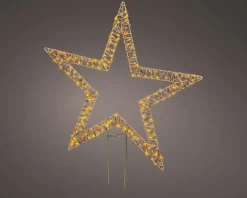 LED Deko Stern Korbgeflecht, Aussenbereich, zum Stecken, 92cm