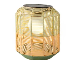 LED Solar Laterne, künstliche Korbweide grün-orangebraun, 28cm, Outdoor, Lumineo