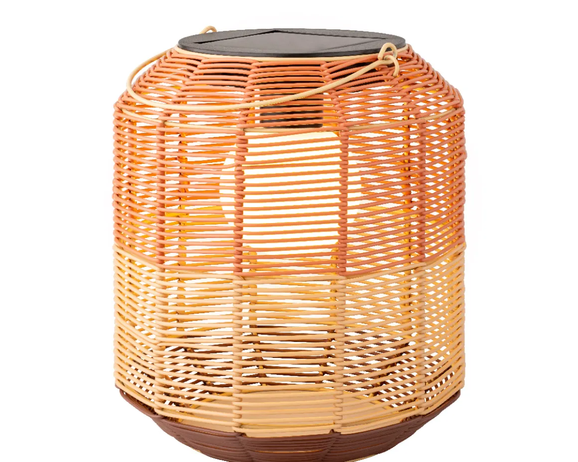 LED Solar Laterne, künstliche Korbweide orangebraun-natur, 28cm, Outdoor, Lumineo