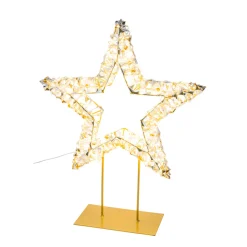 LED Weihnachtsstern gold, Metallstern auf Fuß, 480LED's, 45x56cm