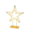 LED Weihnachtsstern gold, Metallstern auf Fuß, 300LED's, 39x46cm