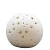 LED Porzellan-Kugellampe mit Sterne, durchscheinend, batteriebetrieb, Timerfunktion, 11cm