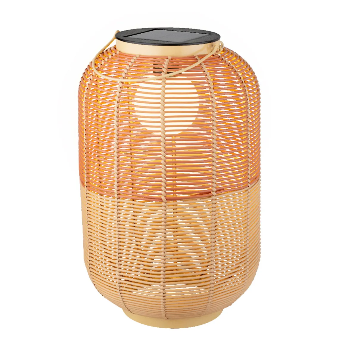 LED Solar Laterne, künstliche Korbweide orangebraun-beige, 43cm, Outdoor, Lumineo