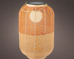 LED Solar Laterne, künstliche Korbweide orangebraun-beige, 43cm, Outdoor, Lumineo