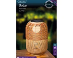 LED Solar Laterne, künstliche Korbweide orangebraun-beige, 43cm, Outdoor, Lumineo