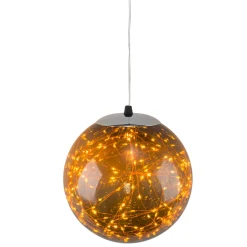 LED Weihnachtskugel Outdoor, braune Acrylkugel zum Hängen, Batteriebetrieb, 80LED's