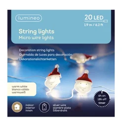Lichterkette, Micro LED Deko Stangbeleuchtung, warmes weiß, 20 LED, 190cm, Lumineo