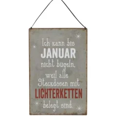 Lustiges Metall-Schild Weihnachtsspruch: Lichterketten, 20x30cm