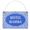 Metallschild mit Spruch: Hotel Mamma, Schild Capri blau, Hänger, Boltze Home Collections