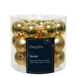 Mini Weihnachtsbaumkugeln aus Glas, gold glanz/matt, Ø2,5cm, 24St/Box, Decoris