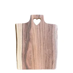 Natur Holzbrett mit Herz, Naturholzbrett Akazie, 25x20cm