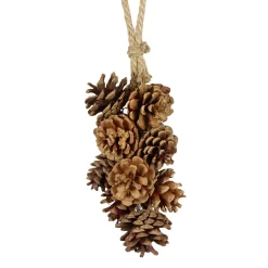 Naturzapfen Hänger, Pinienzapfen im Bund, 35cm