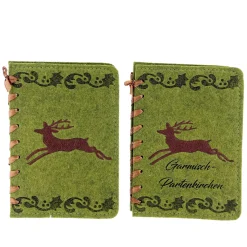 Notizbuch Hirsch, Büchlein aus Filz mit springendem Hirsch, 11x15cm, Gerrys Garden