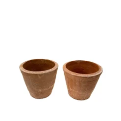 Pflanztopf doppelt, Drahtkorb mit 2 Keramiktöpfe, 23x20cm