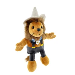 Plüsch Handpuppe Löwe, Bayernlöwe mit Hut und Enzian, 38cm