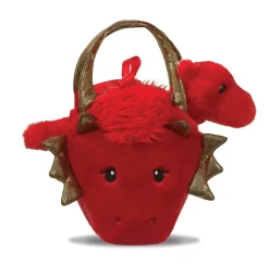 Plüsch Tasche mit Stofftier, Drache rot-gold, Fancy Pals, 20cm, Aurora World