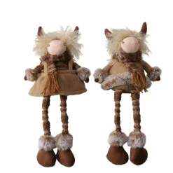 Plüsch Hochlandrind Buffy, Kantenhocker, kleiner brauner Büffeljunge mit Schlackerbeine, Boltze Home