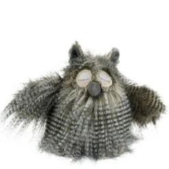 Plüschtier Eule, Kuscheltier lustige Eule mit grauen Kunstfedern, 25cm, Mars & More