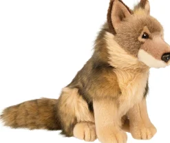 Plüschtier Wolf, Wolf sitzend, braun-beige, 30cm, Uni Toys