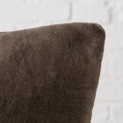 Samt Kissen Steffy, Blumenkissen bestickt, olivgrün, 45x45cm, Boltze Home Collections