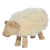 Schaffellhocker Berta, Holzhocker Schaf aus Naturholz und Schafwolle, 42x75cm, WMG Grünberger