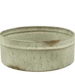Schale used look, Zinkschale rund, Pflanzschale shabby chic, Ø21cm