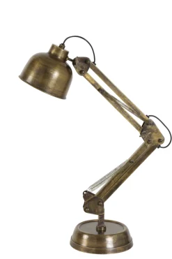 Schreibtischlampe Manson Retro, Tischleuchte Antik bronze, verstellbare Gelenke, Light & Living