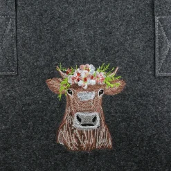 Shopper Kuh Adelheid, Filztasche mit Henkel und Kuhmotiv bestickt, 26x40cm, Gilde