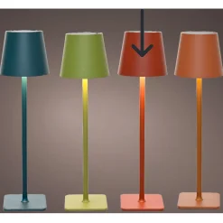 Solar Tischlampe, Eisenlampe ziegel, dimmbar, Farbwechsel, 37cm